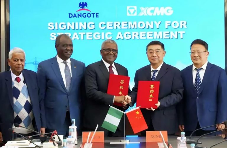 Dangote, China’s XCMG Seal Strategic Partnership on Infrastructure, Mining, Green Equipment